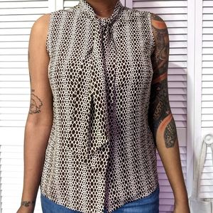 Tory Burch Silk Tie-front Sleeveless Blouse
